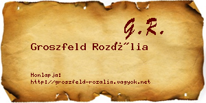 Groszfeld Rozália névjegykártya